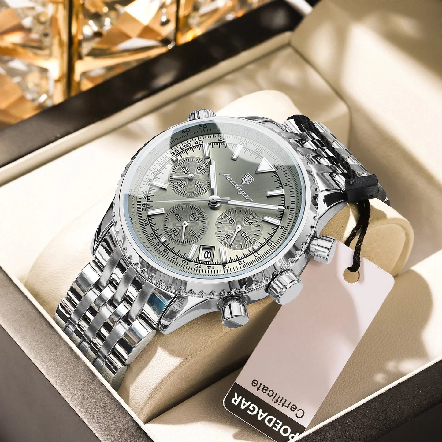 AeroNav Date Chronograph Pilot Watch | Ecru