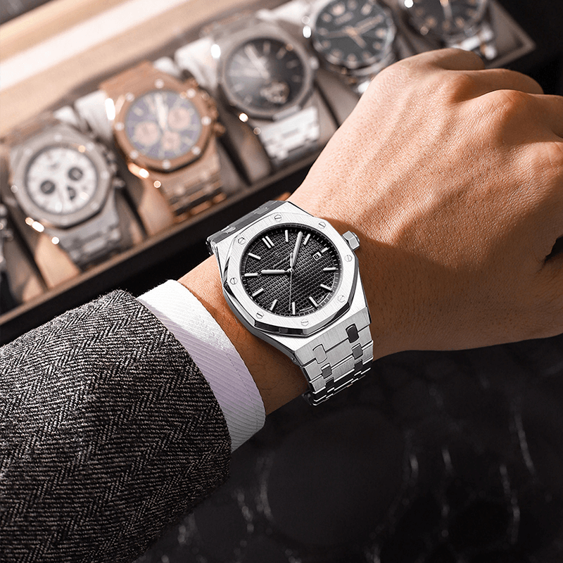 Legacy Date Quartz Watch | Obsidian Rose