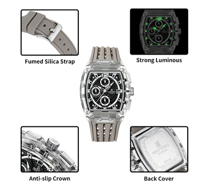 Crystal Sport Multifunction Chronograph Watch - Coffee