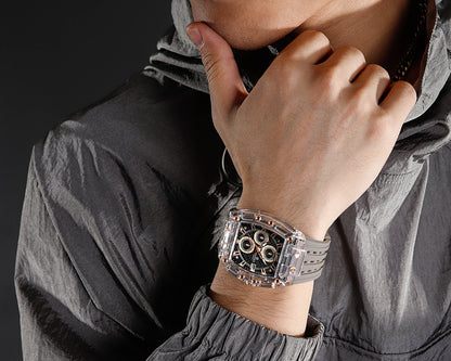 Crystal Sport Multifunction Chronograph Watch - Steel Rose