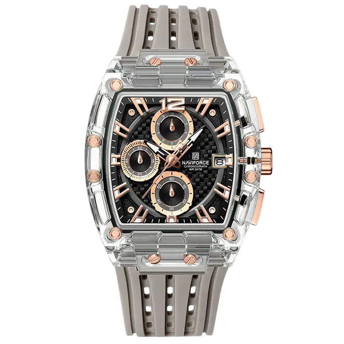 Crystal Sport Multifunction Chronograph Watch - Steel Rose