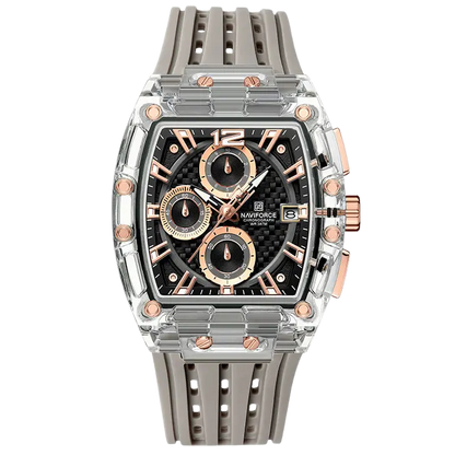 Crystal Sport Multifunction Chronograph Watch - Steel Rose