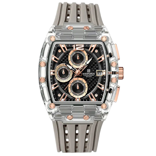 Crystal Sport Multifunction Chronograph Watch - Steel Rose