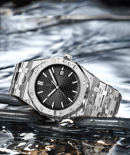 Legacy Date Quartz Watch | Obsidian Rose