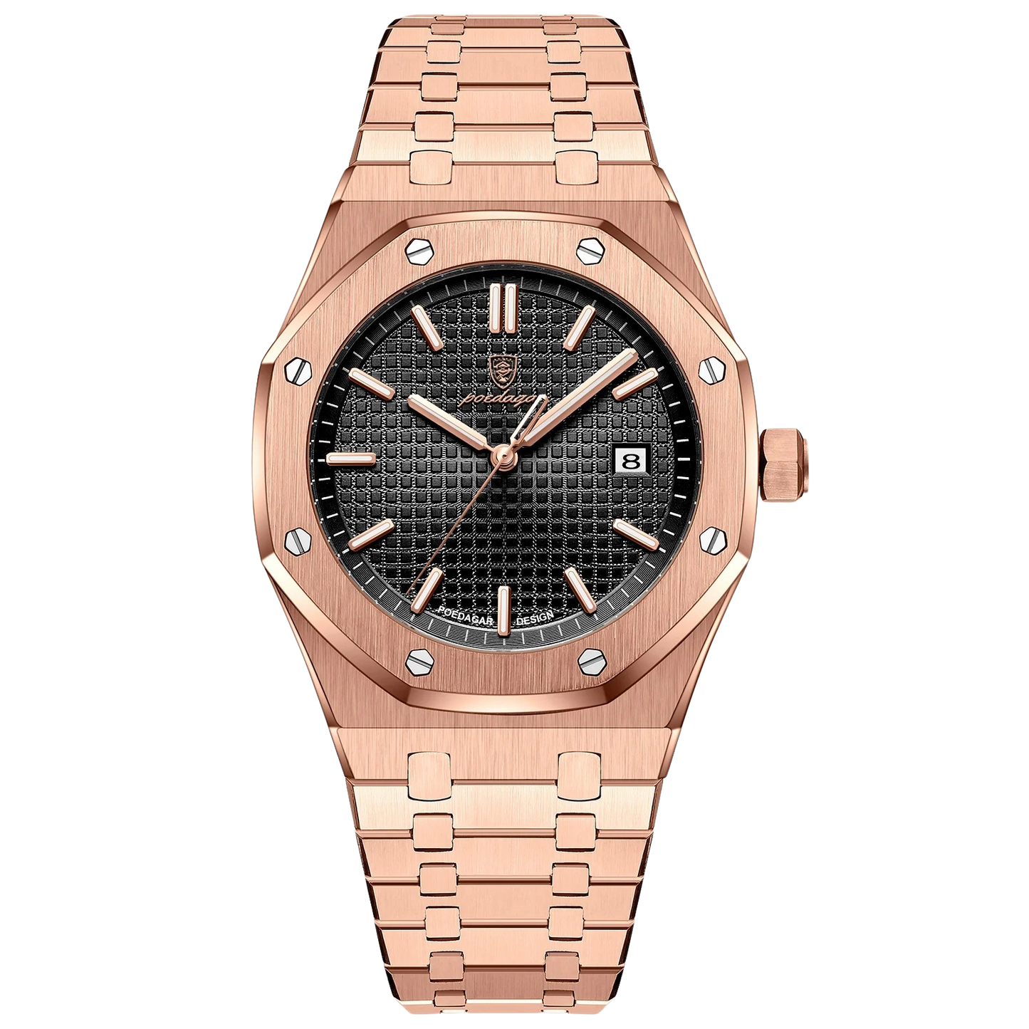 Legacy Date Quartz Watch | Obsidian Rose