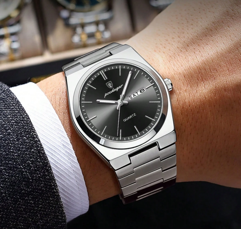 Axis Day-Date Quartz Watch | Carbon Black