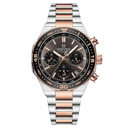 Apex Two-Tone Chronograph Watch | Ashen Rose
