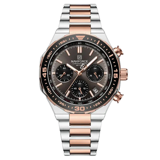 Apex Two-Tone Chronograph Watch | Ashen Rose