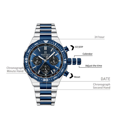 Apex Two-Tone Chronograph Watch | Ashen Rose